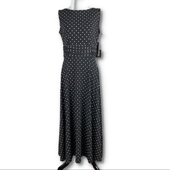 Jessica Howard Womens dress size 6 black white polka dot vintage 90s